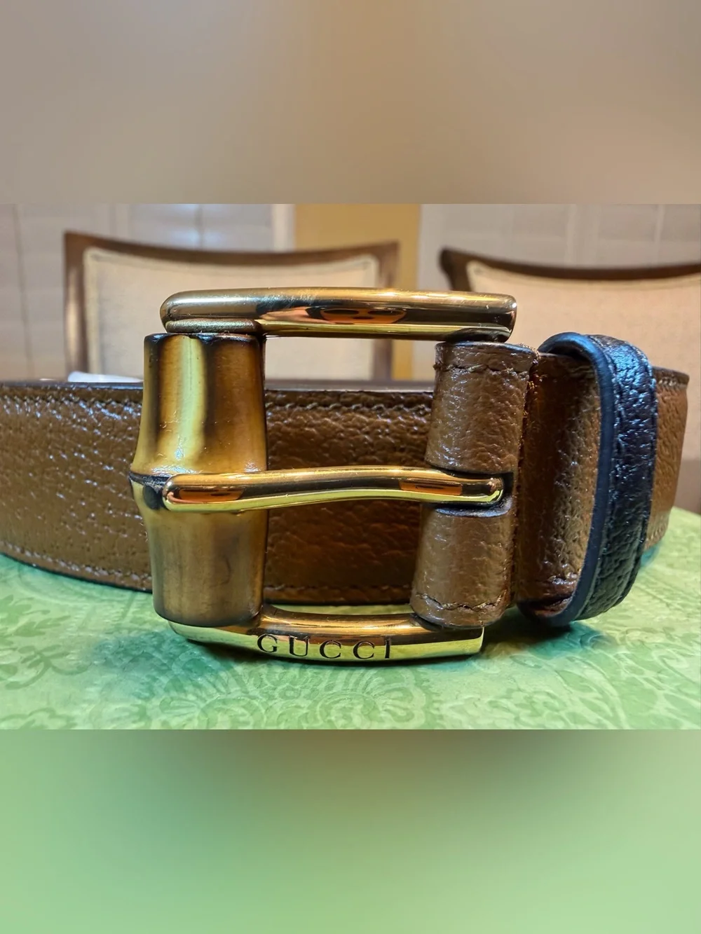 New Gucci Bamboo Logo Belt Brown Size 44 / 110 cm Fits a Waist 40 - 44